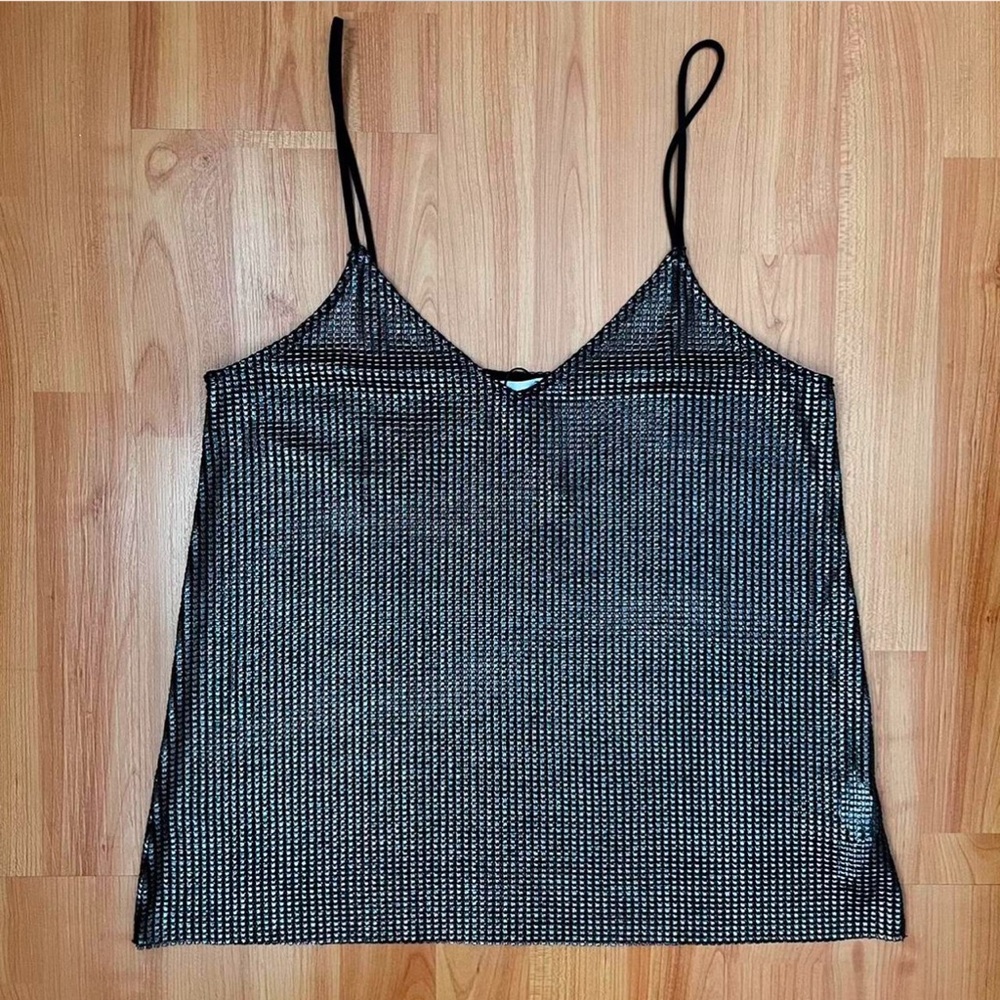 ZARA SILVER/BLACK MESHY TOP